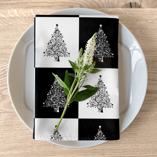 Napkins Christmas black and white Home-clothes-jewelry