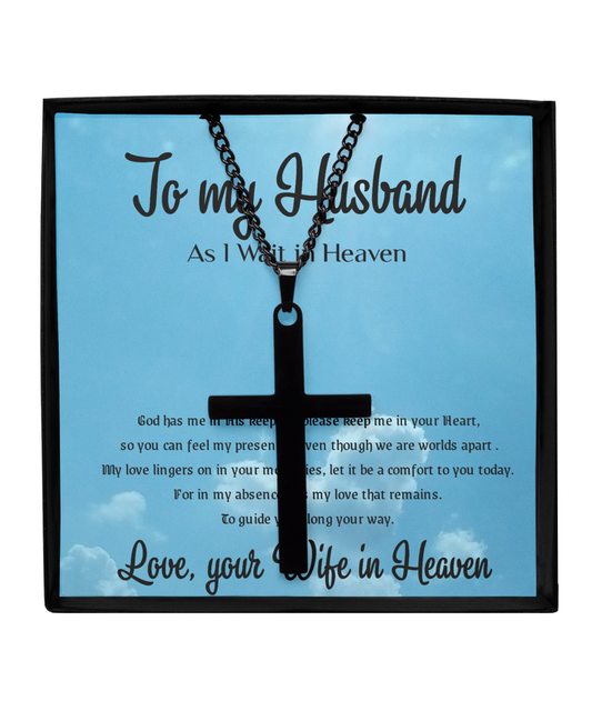 Necklace with Cross To my Husband As I Wait in Heaven Home-clothes-jewelry