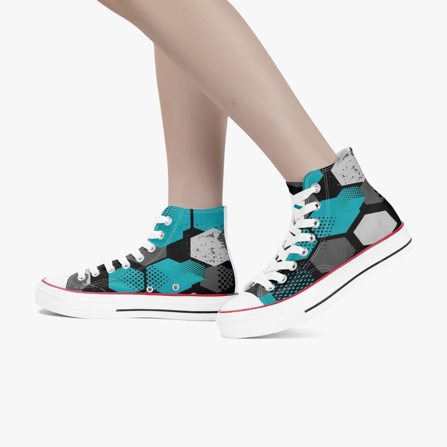 New High-Top Canvas Shoes - Abstract Home-clothes-jewelry