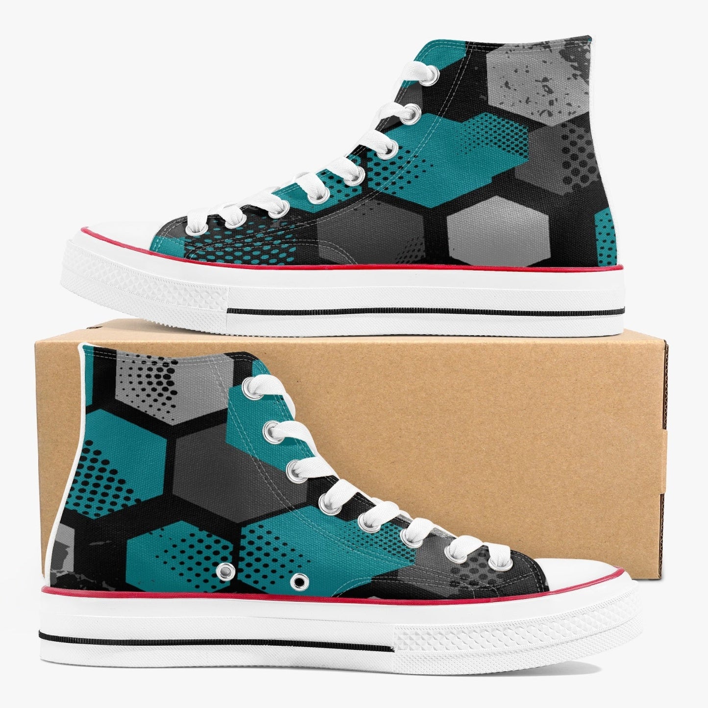 New High-Top Canvas Shoes - Abstract Home-clothes-jewelry