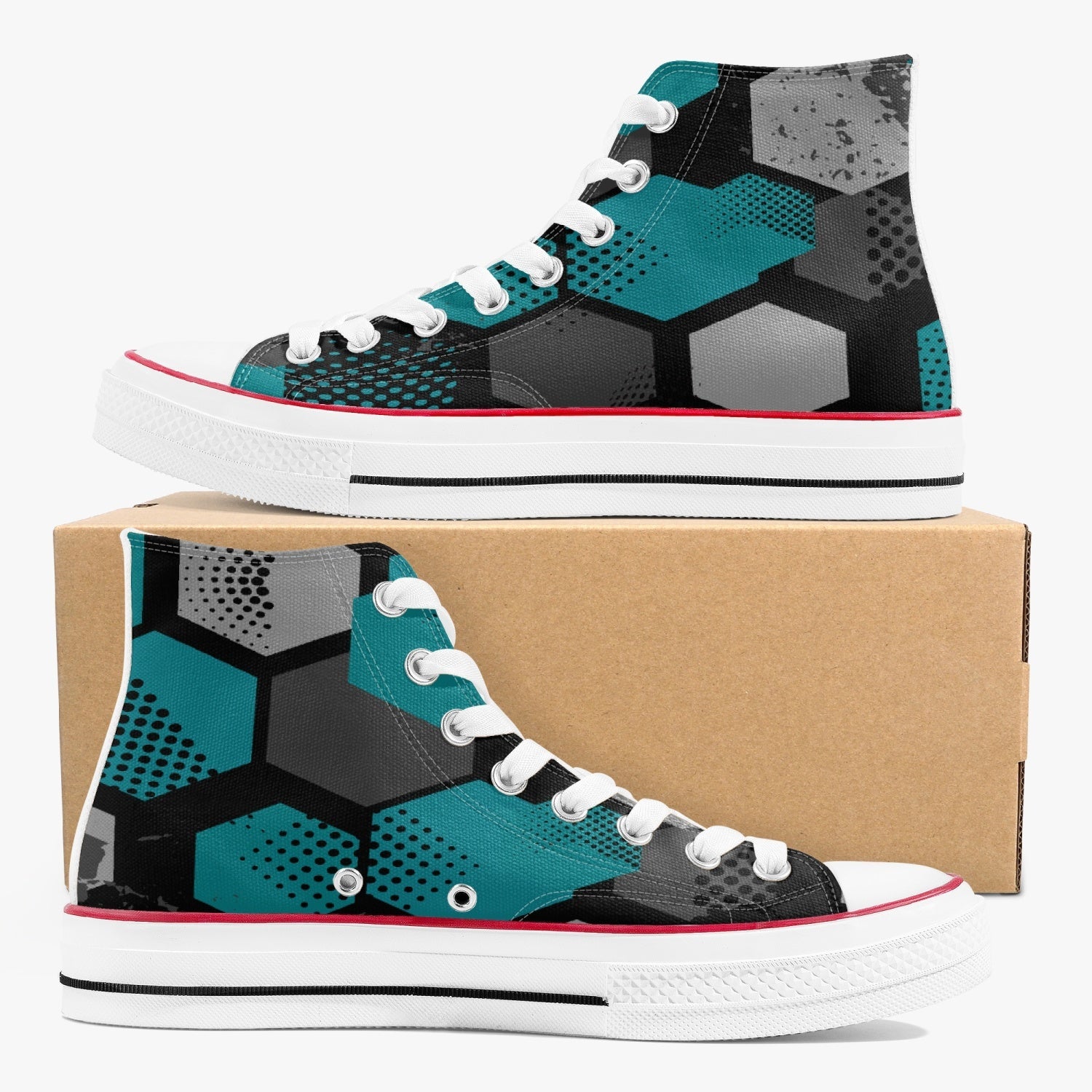 New High-Top Canvas Shoes - Abstract Home-clothes-jewelry