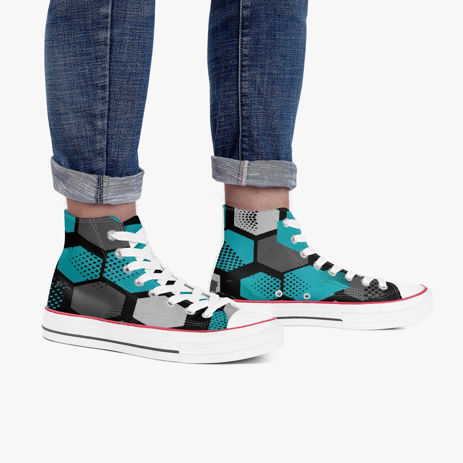 New High-Top Canvas Shoes - Abstract Home-clothes-jewelry