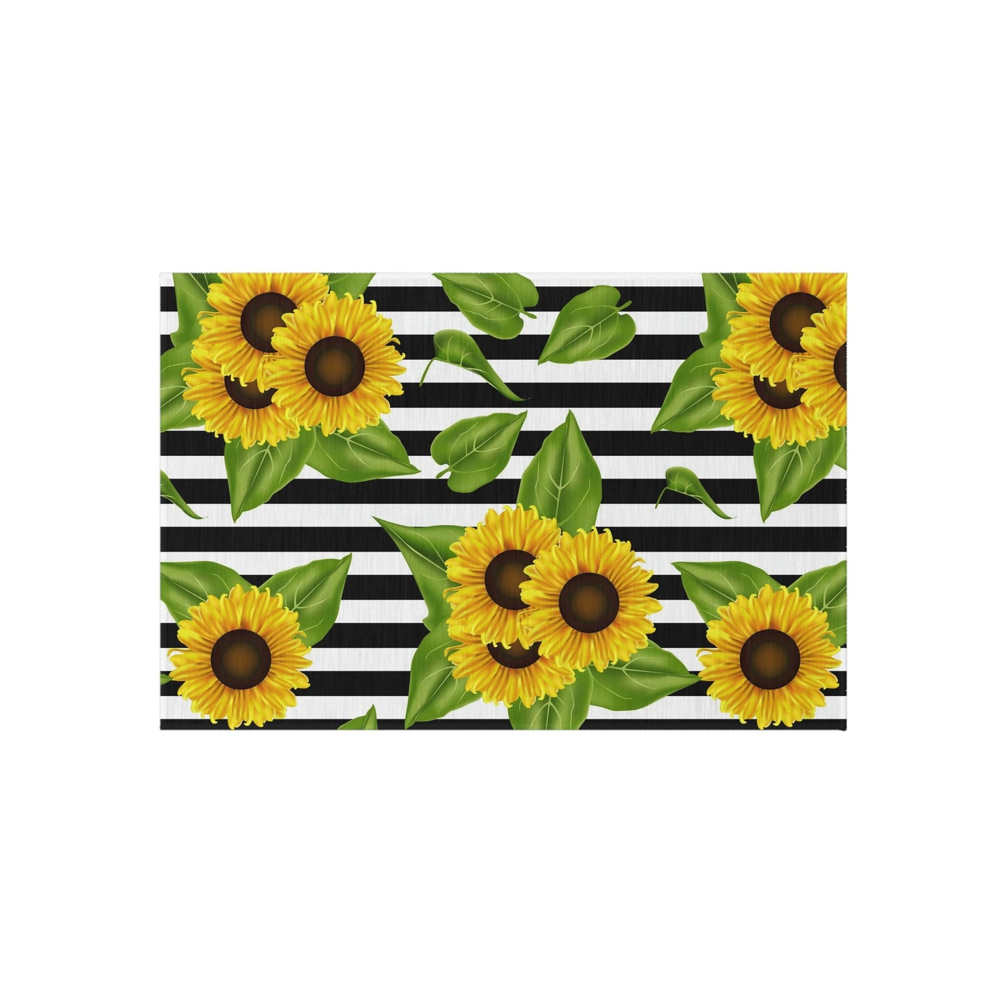 Outdoor Rug Sunflowers on black and white Home-clothes-jewelry