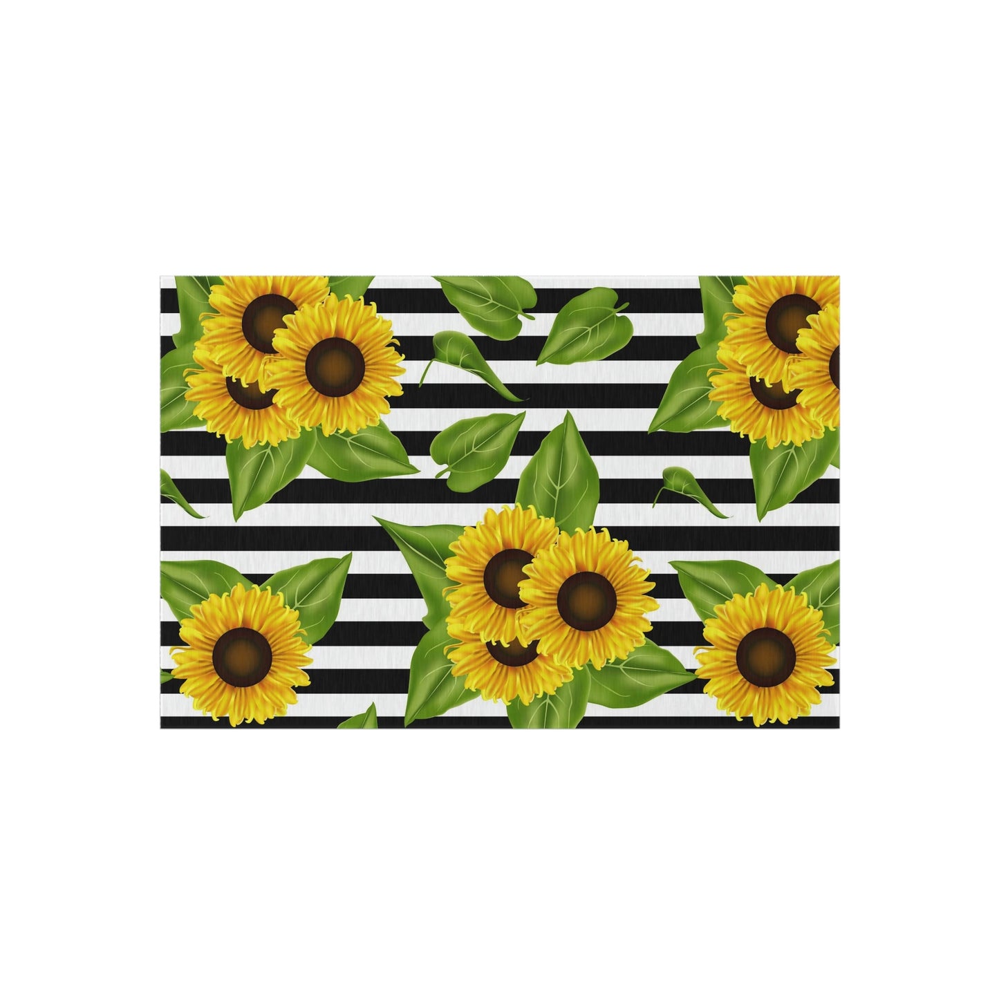 Outdoor Rug Sunflowers on black and white Home-clothes-jewelry