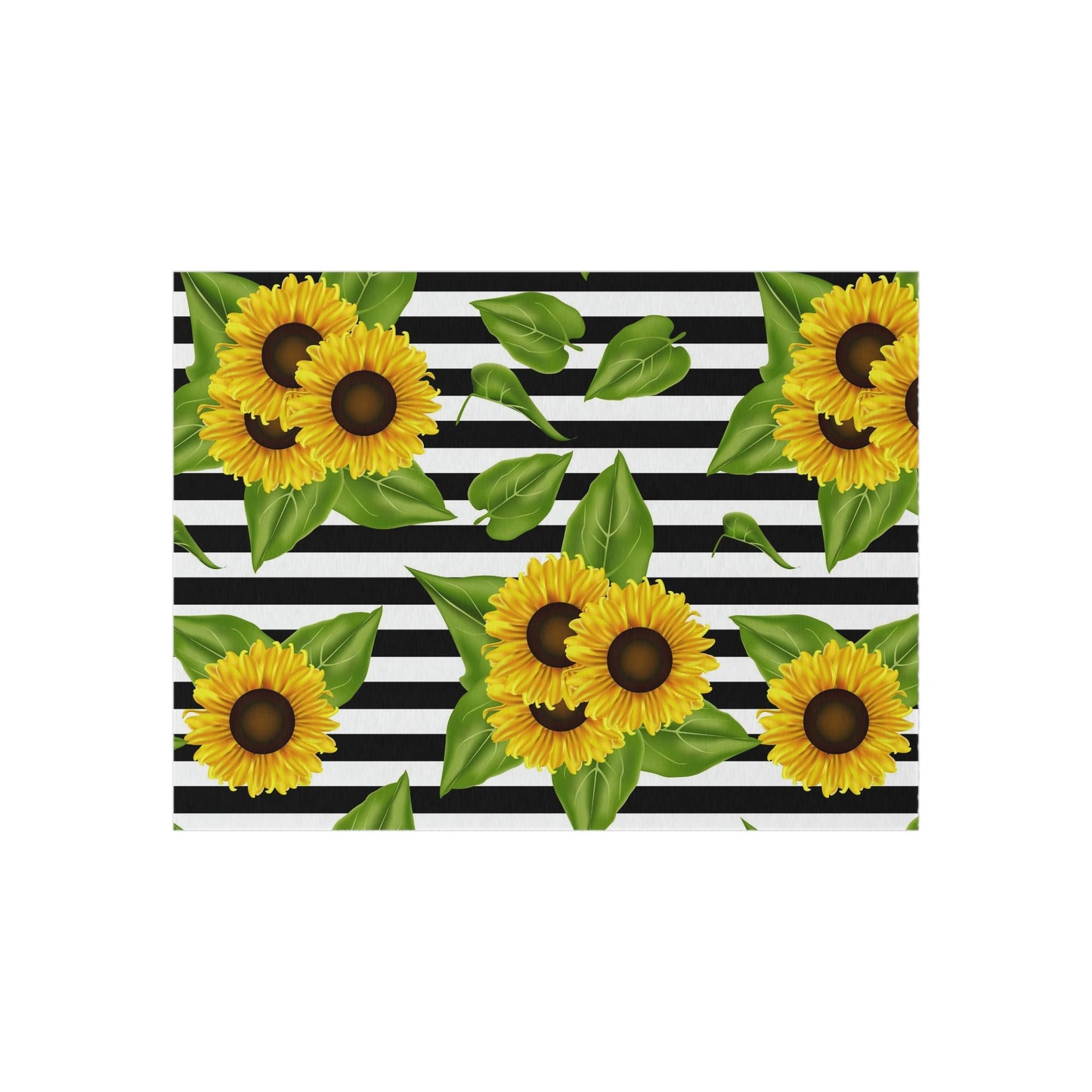 Outdoor Rug Sunflowers on black and white Home-clothes-jewelry