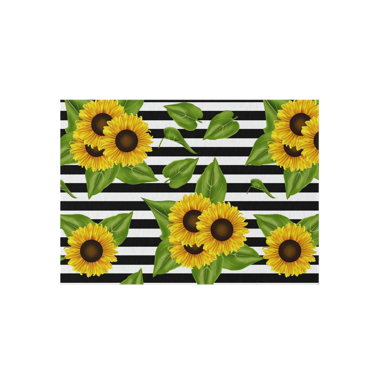 Outdoor Rug Sunflowers on black and white Home-clothes-jewelry