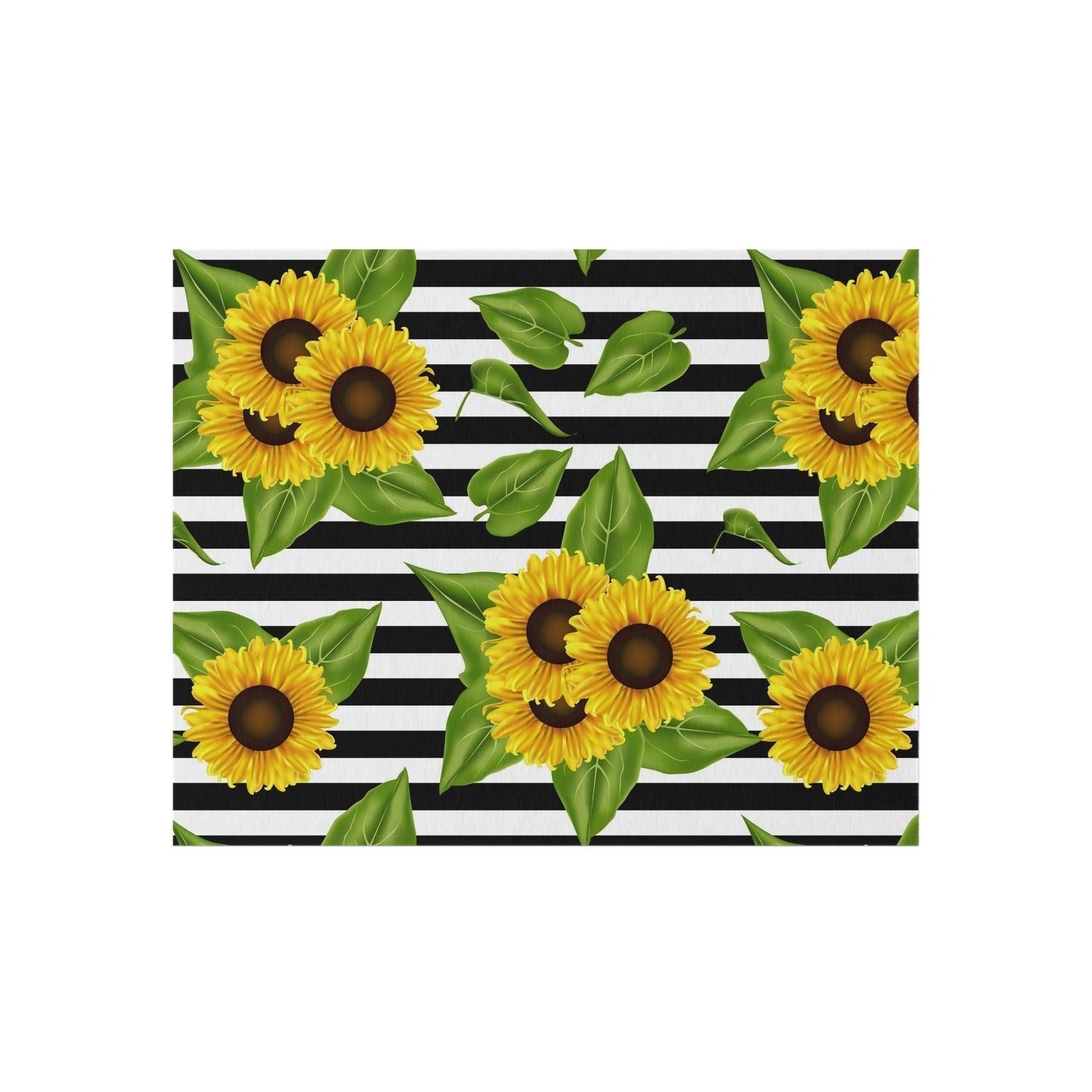 Outdoor Rug Sunflowers on black and white Home-clothes-jewelry