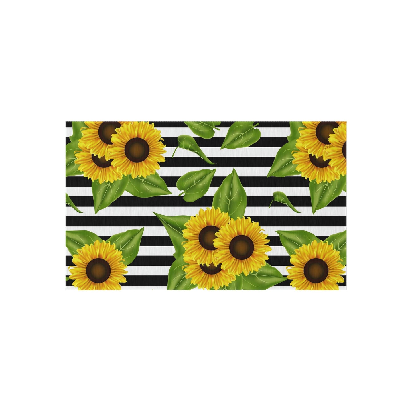 Outdoor Rug Sunflowers on black and white Home-clothes-jewelry