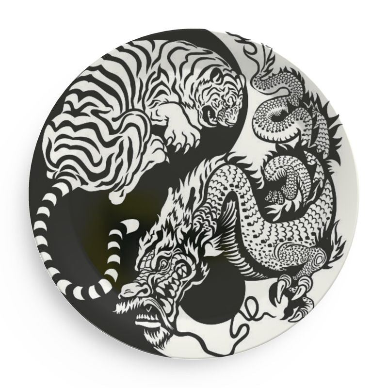 Party Plates ,Tiger and Dragon decoration Home-clothes-jewelry