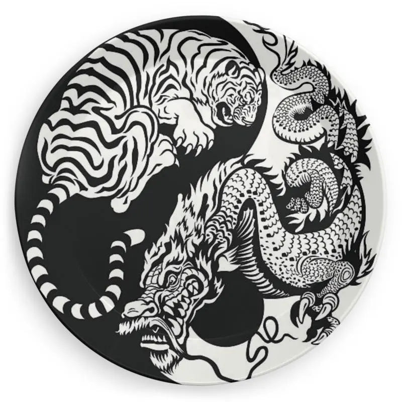 Party Plates ,Tiger and Dragon decoration Home-clothes-jewelry