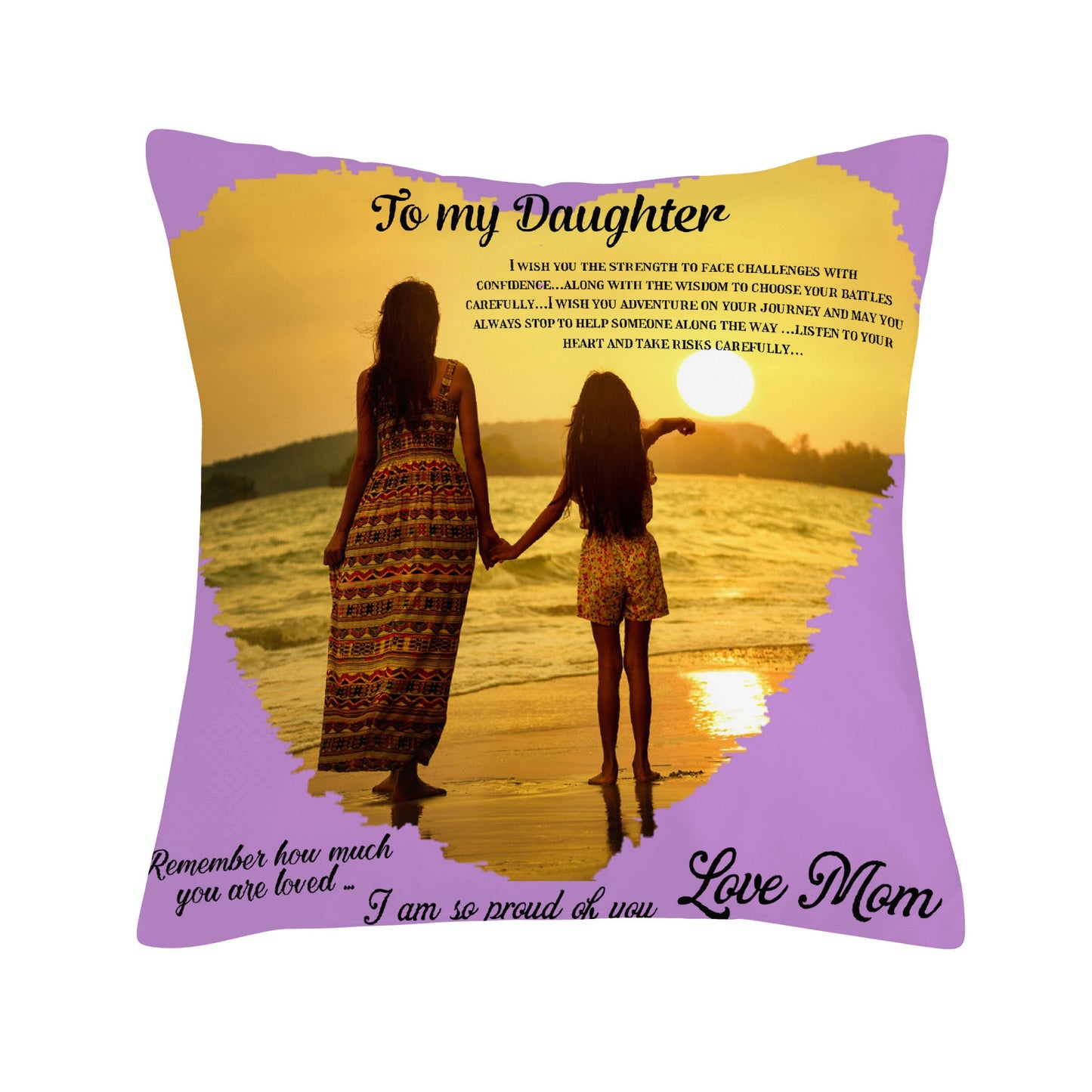 Pillow Cover To my Daughter Home-clothes-jewelry