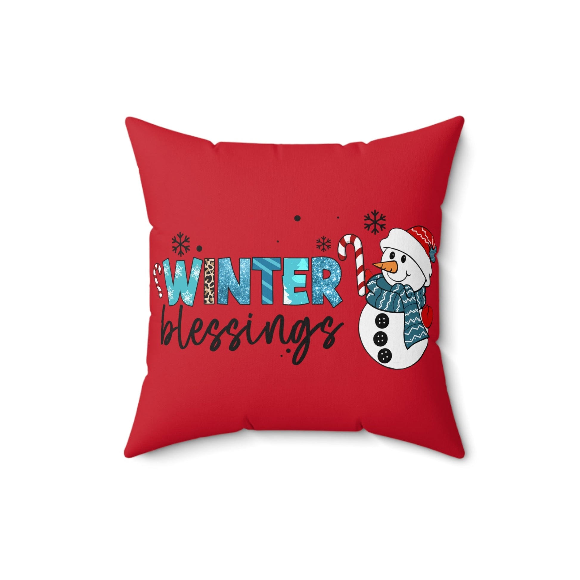 Pillow Winter blessings Snowman Christmas Home-clothes-jewelry