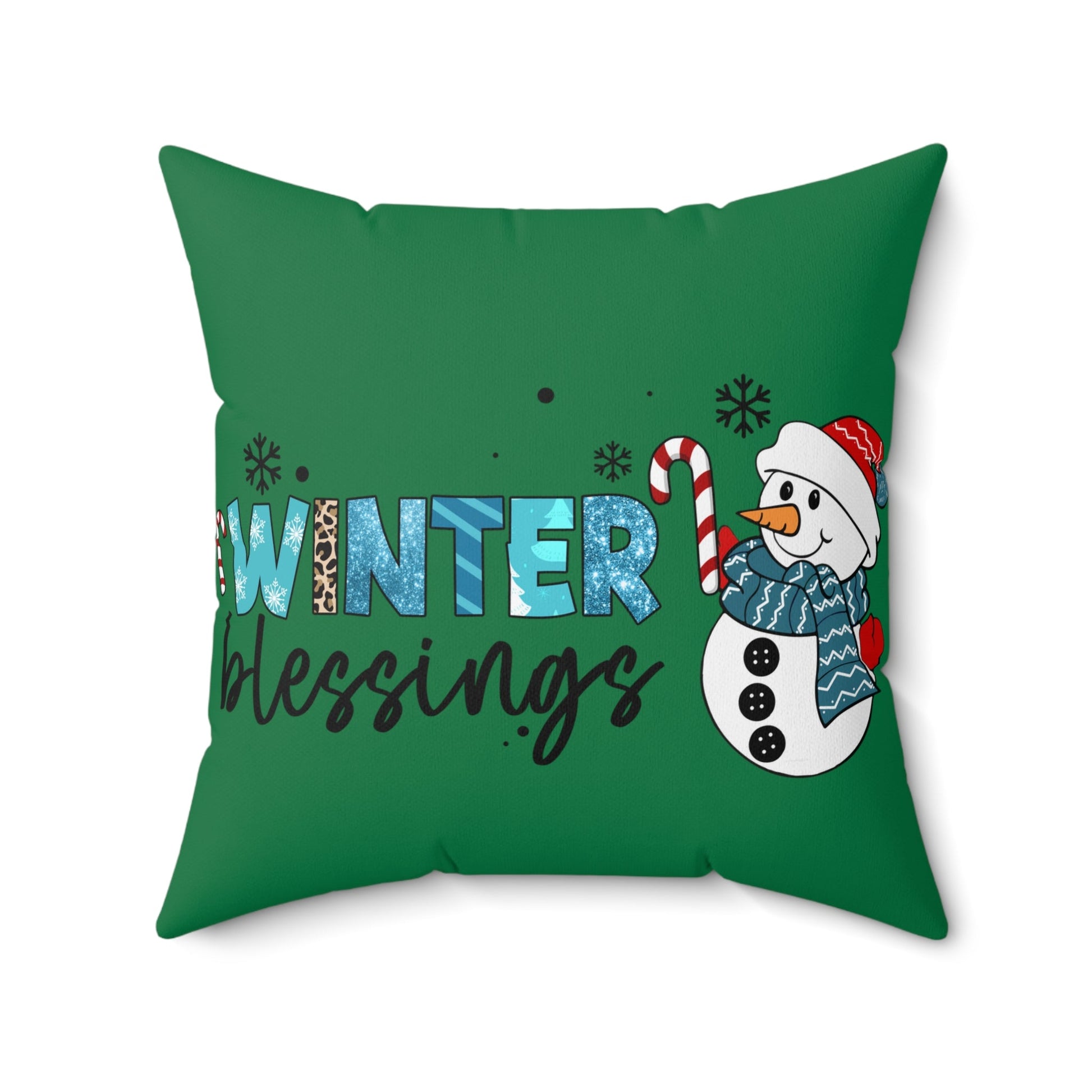 Pillow Winter blessings Snowman Christmas Home-clothes-jewelry