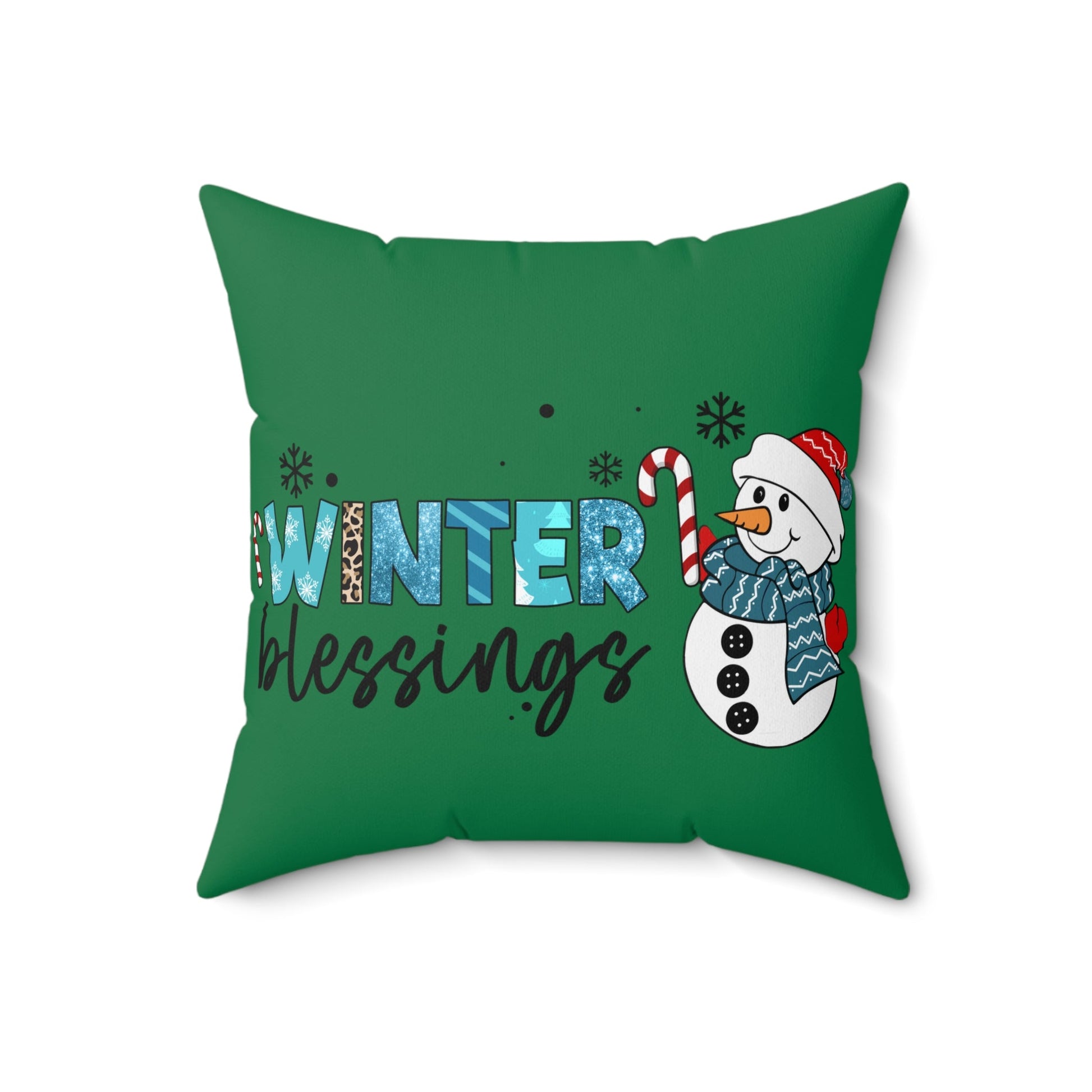 Pillow Winter blessings Snowman Christmas Home-clothes-jewelry