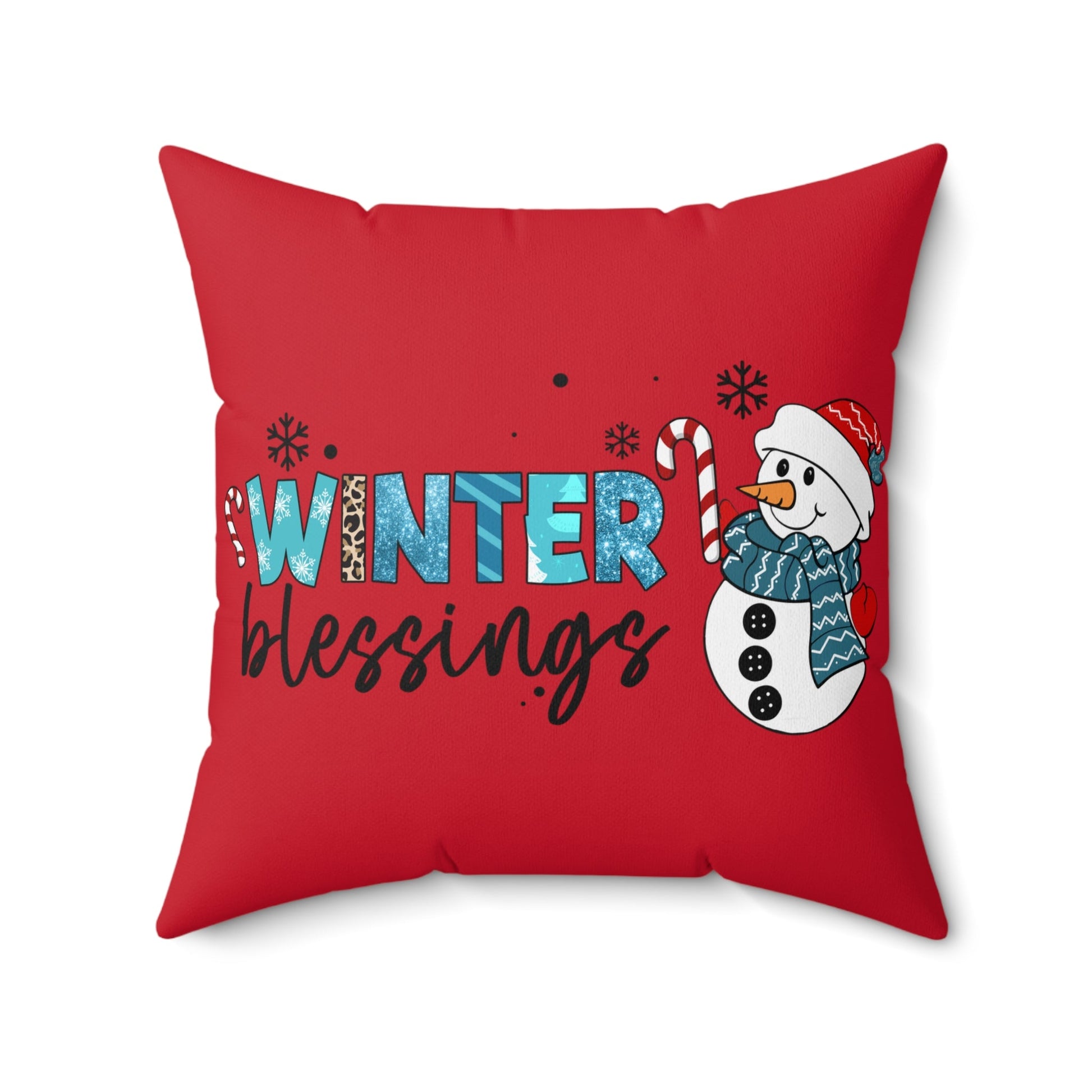 Pillow Winter blessings Snowman Christmas Home-clothes-jewelry