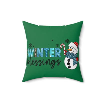 Pillow Winter blessings Snowman Christmas Home-clothes-jewelry