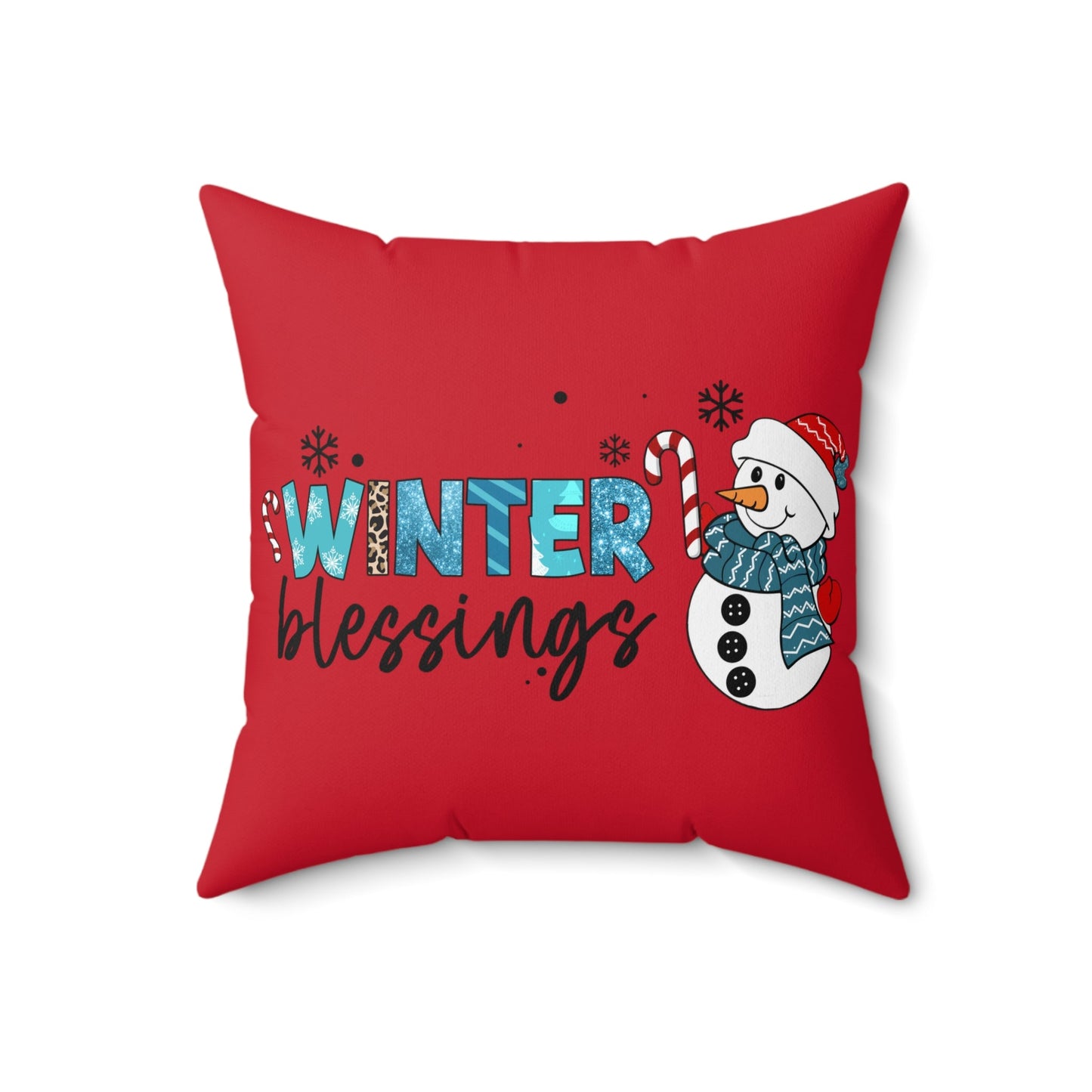 Pillow Winter blessings Snowman Christmas Home-clothes-jewelry