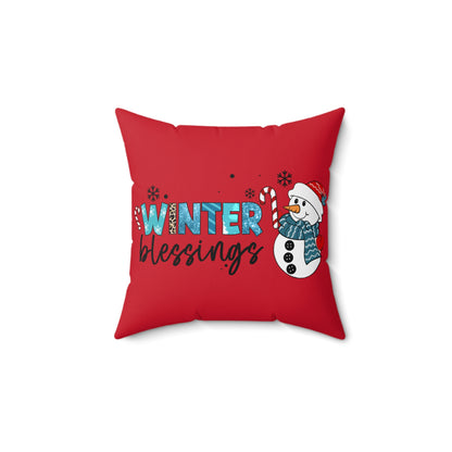 Pillow Winter blessings Snowman Christmas Home-clothes-jewelry