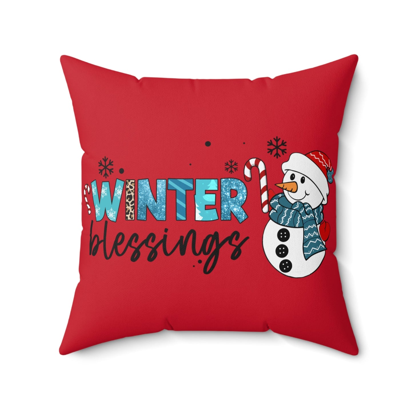 Pillow Winter blessings Snowman Christmas Home-clothes-jewelry