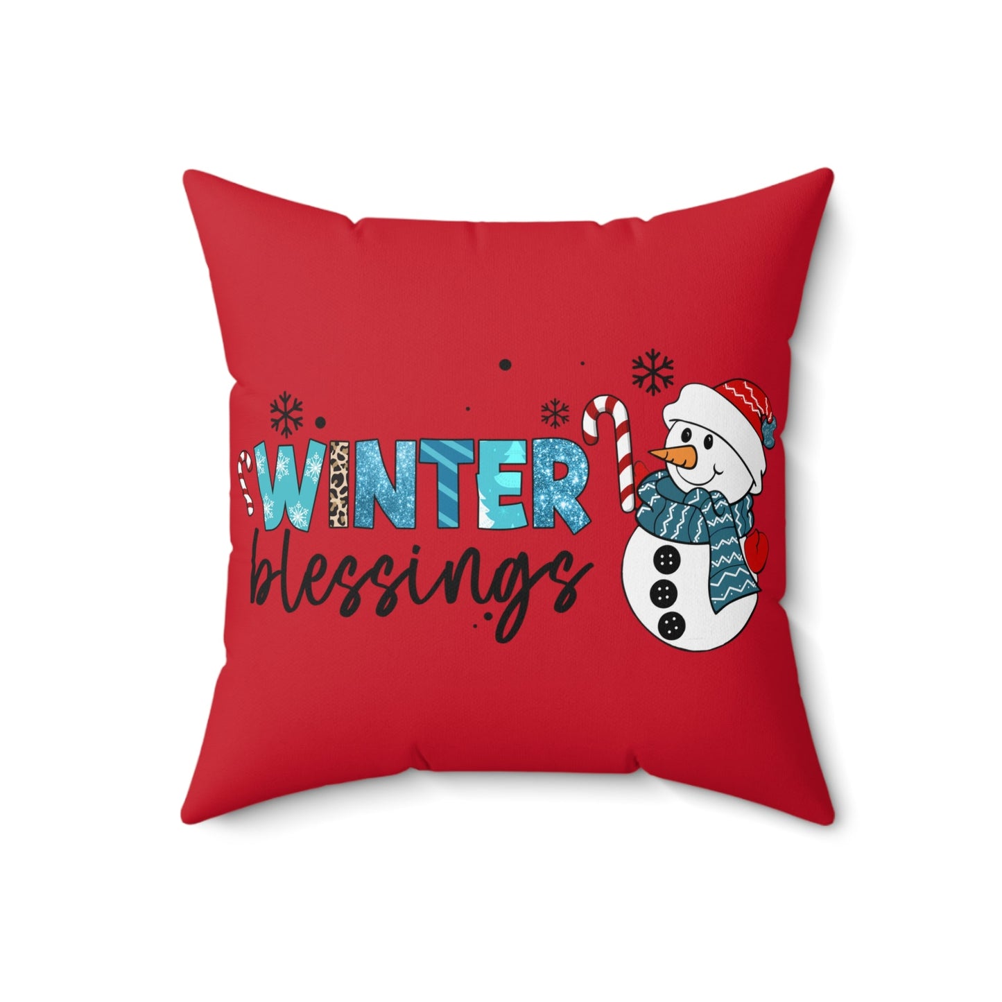 Pillow Winter blessings Snowman Christmas Home-clothes-jewelry