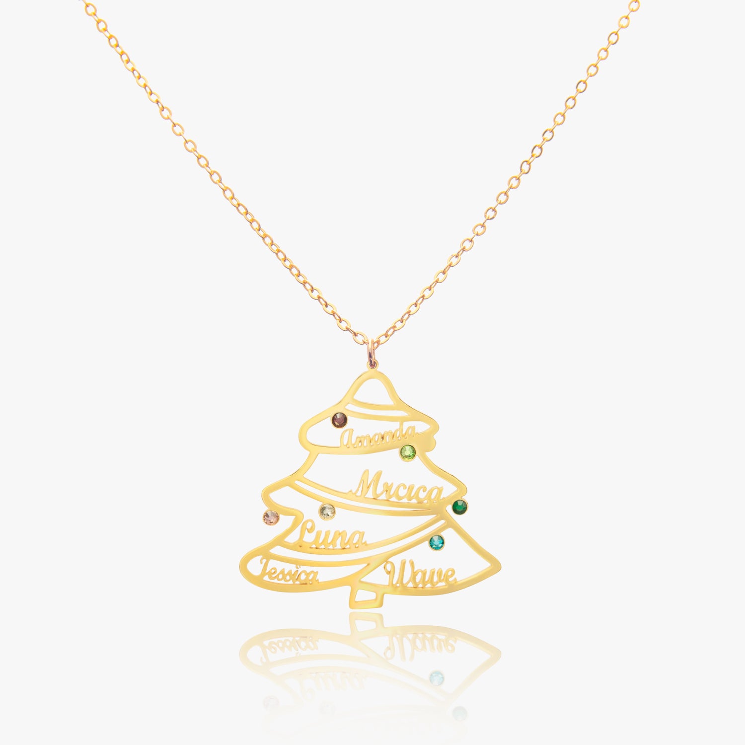 Pine Tree Necklace- with Diamond Personalized Home-clothes-jewelry