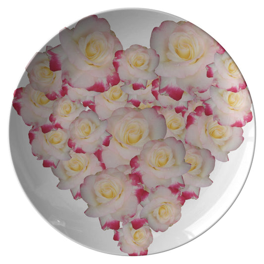 Plate with heart of roses Home-clothes-jewelry