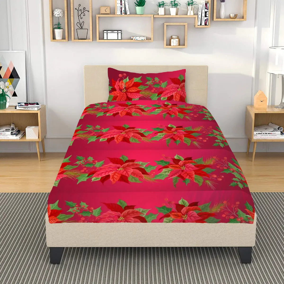 Poinsettia Bedding Christmas Home-clothes-jewelry