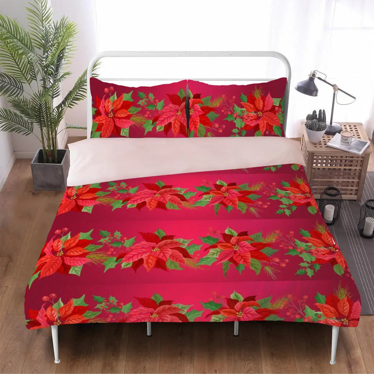 Poinsettia Bedding Christmas Home-clothes-jewelry