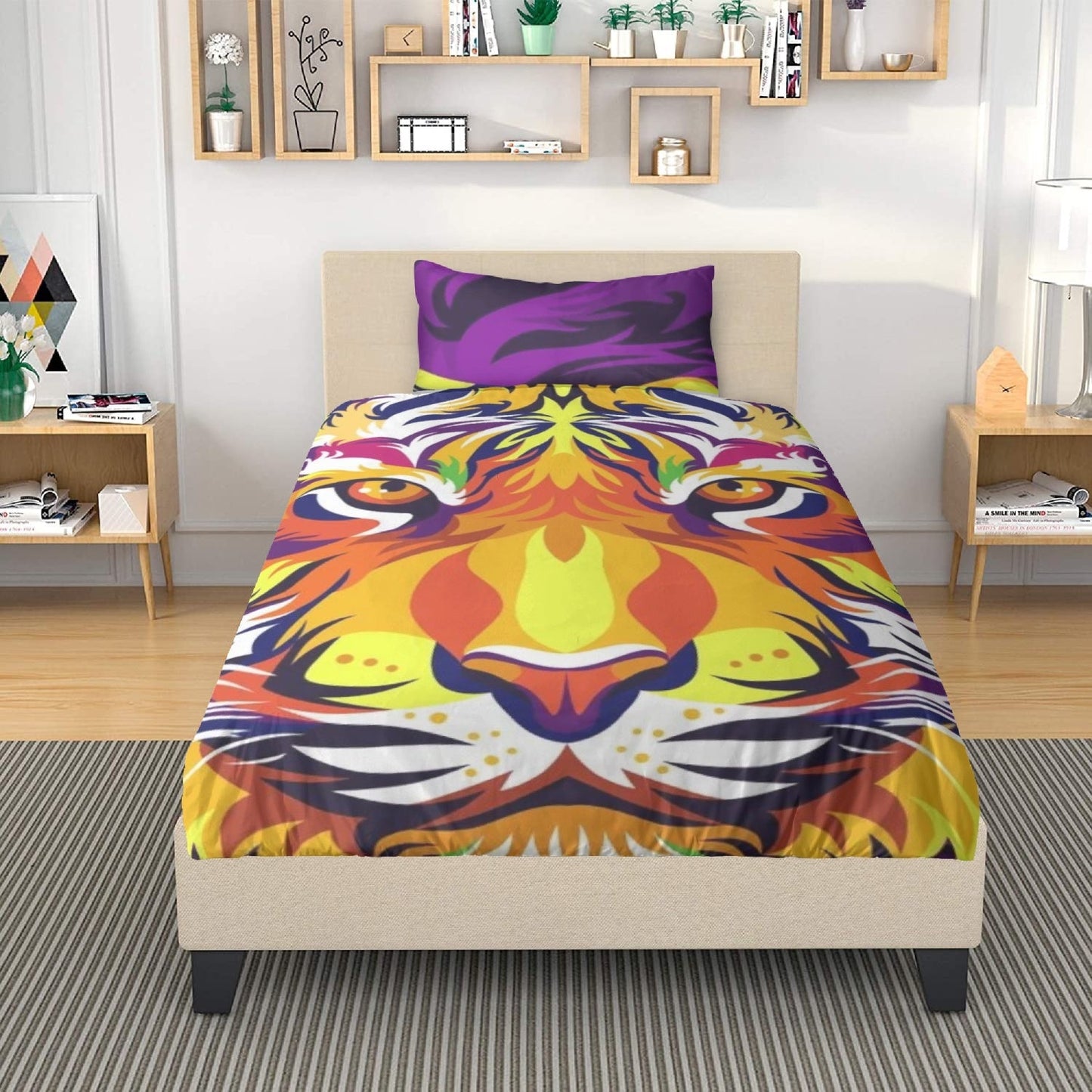 Polyester Bedding Set Tiger in colors Home-clothes-jewelry