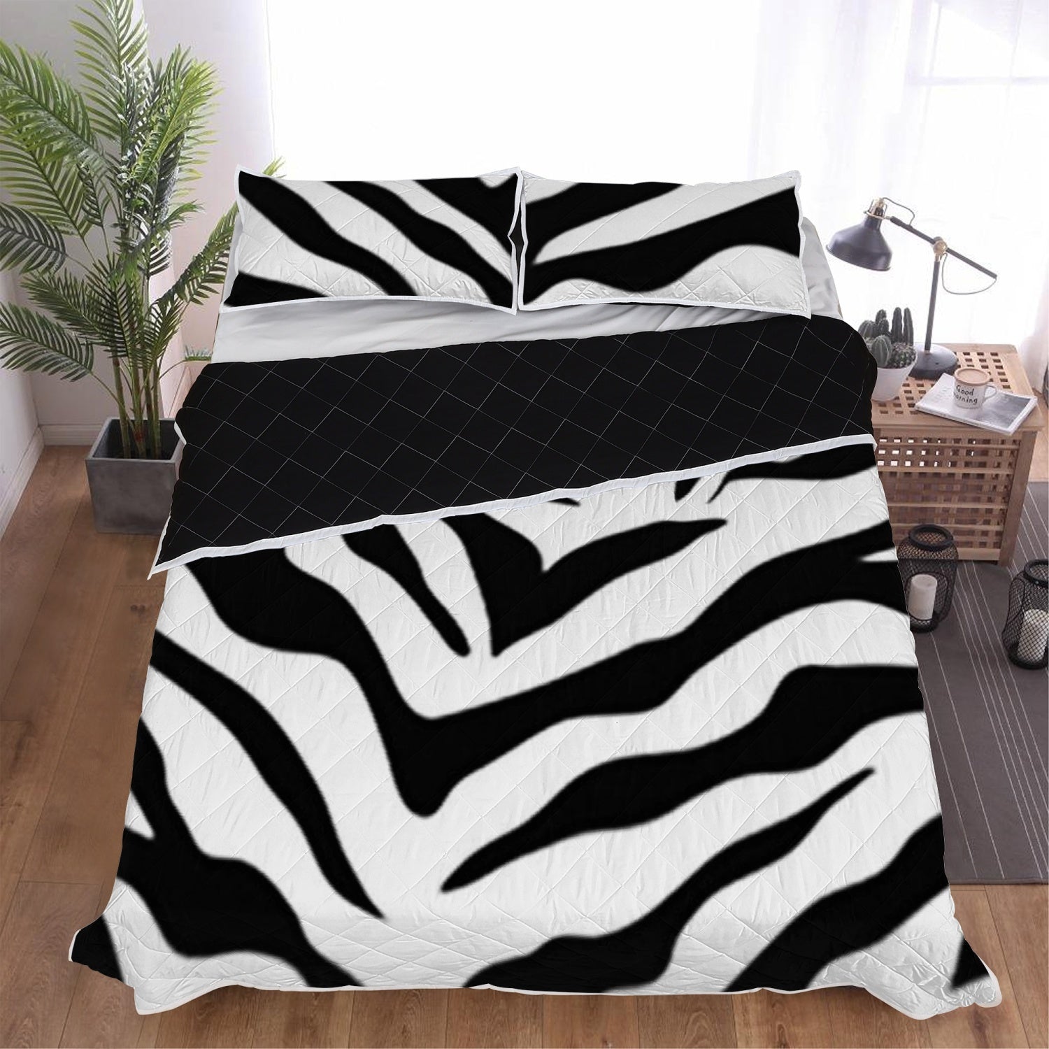 Polyester Quilt Bed Set Zebra Home-clothes-jewelry