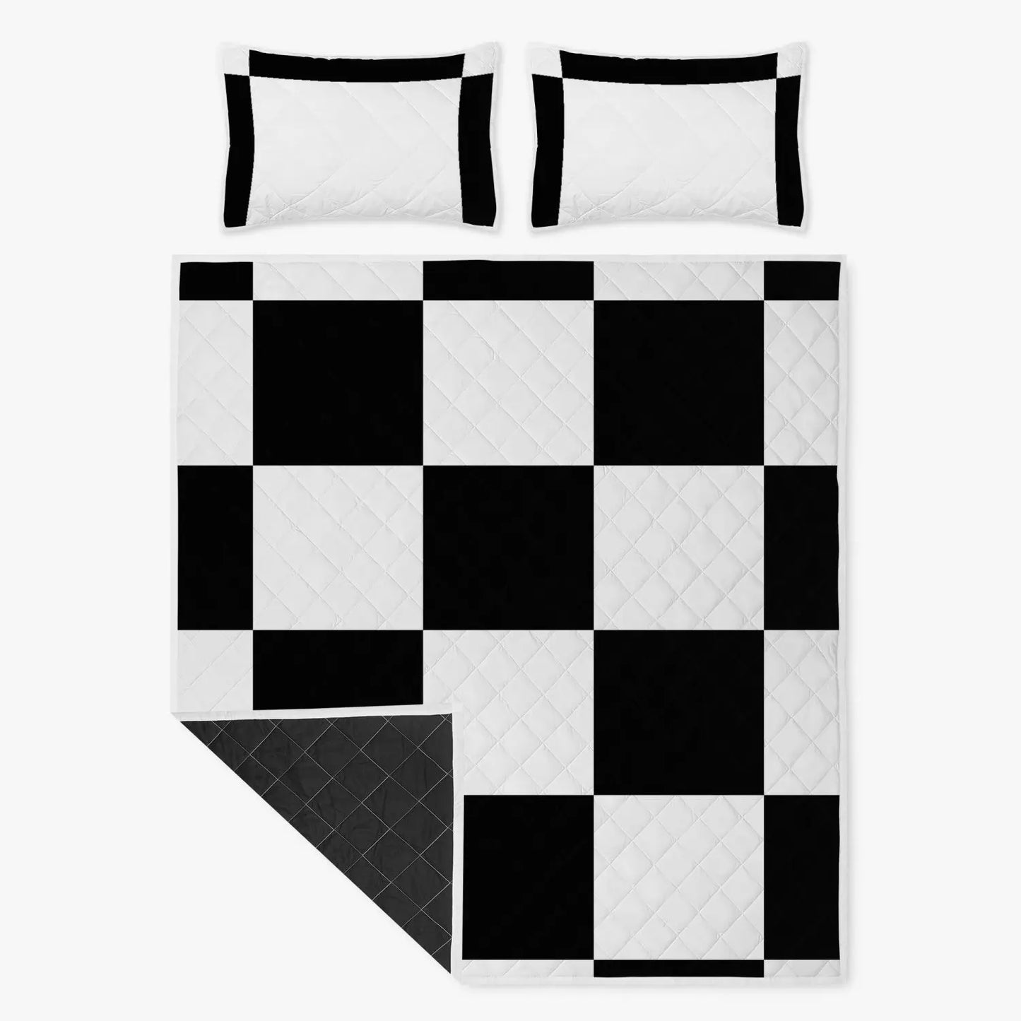 Polyester Quilt Bed Set black and white Home-clothes-jewelry