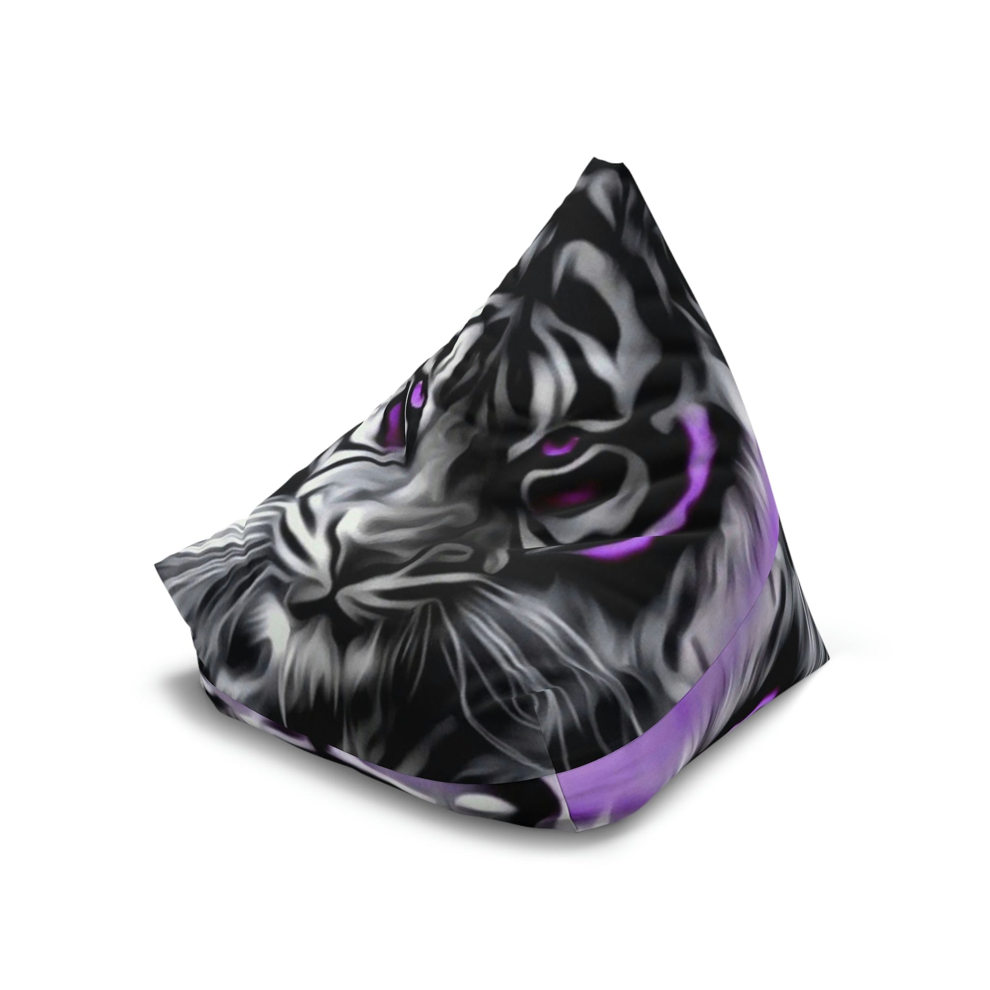 Purr-fectly Stylish: Unleash the Wild Side with a Purple Tiger Bean Bag Chair Cover! Home-clothes-jewelry