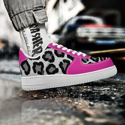 Low Top Unisex Sneaker Leopard print and Pink decoration