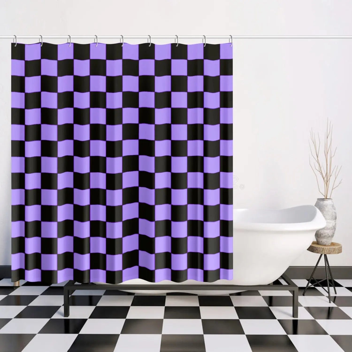 Quick-drying Shower Curtain Black Purple Home-clothes-jewelry