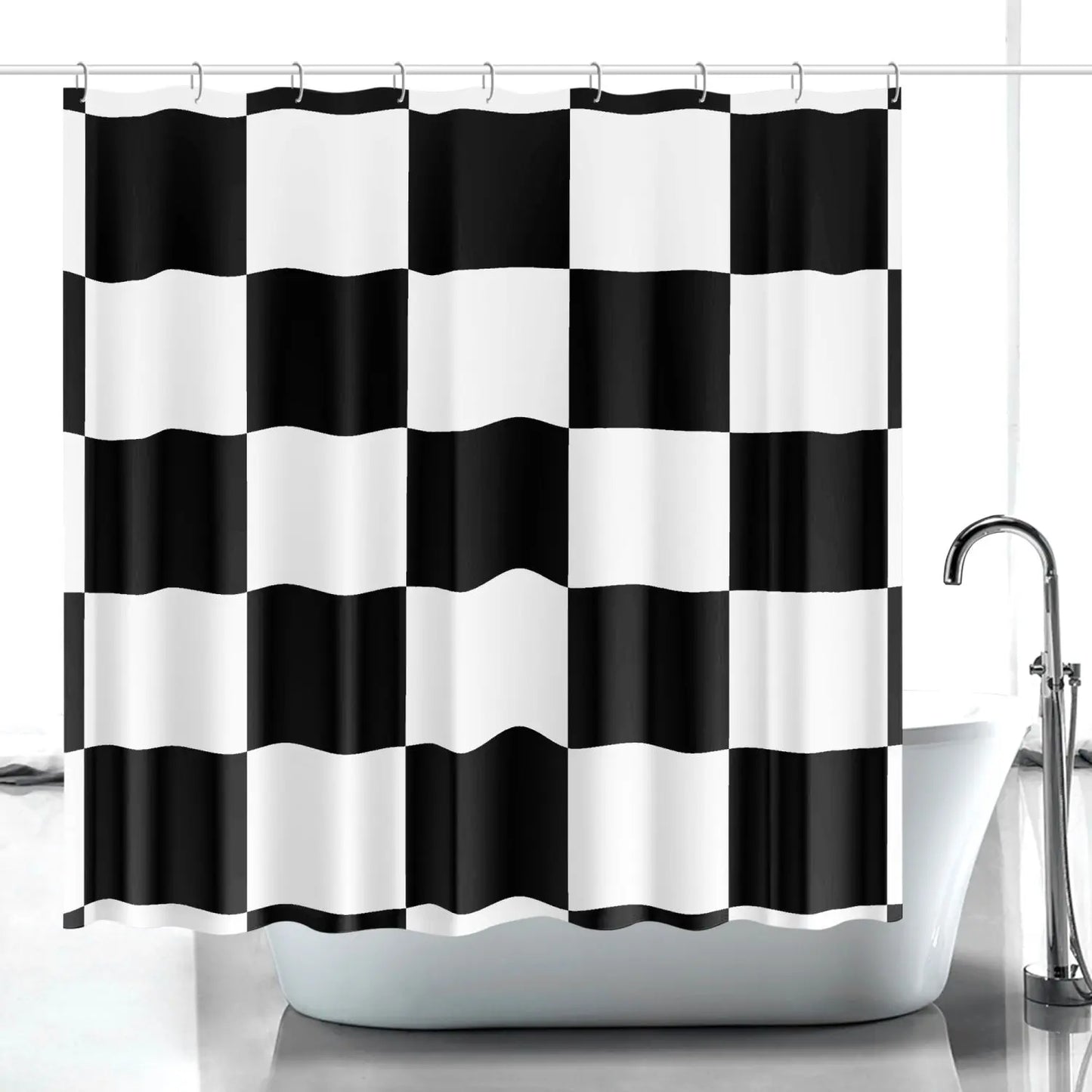 Quick-drying Shower Curtain Black and White Home-clothes-jewelry