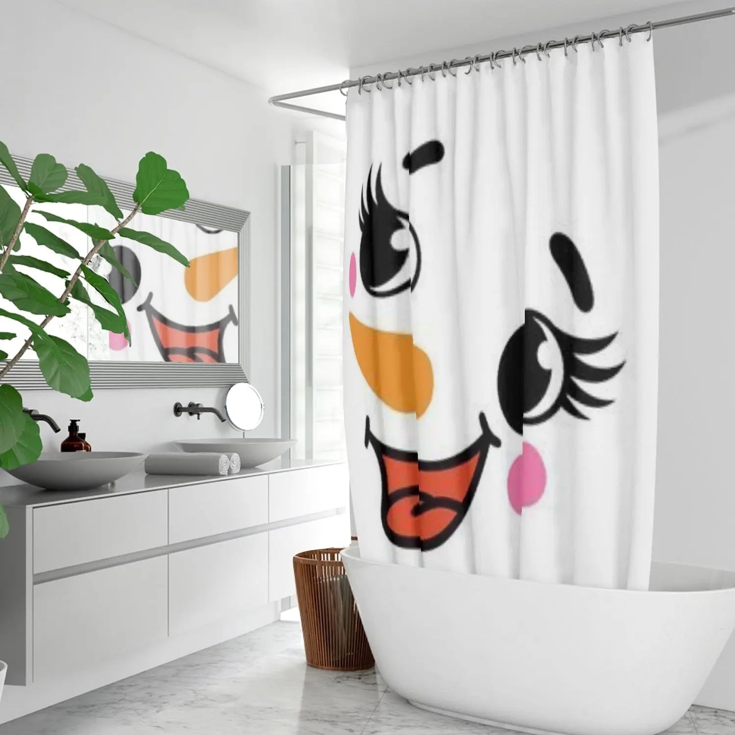 Quick-drying Shower Curtain Snowman Home-clothes-jewelry