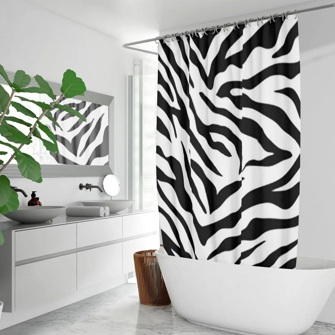 Quick-drying Shower Curtain Zebra Home-clothes-jewelry