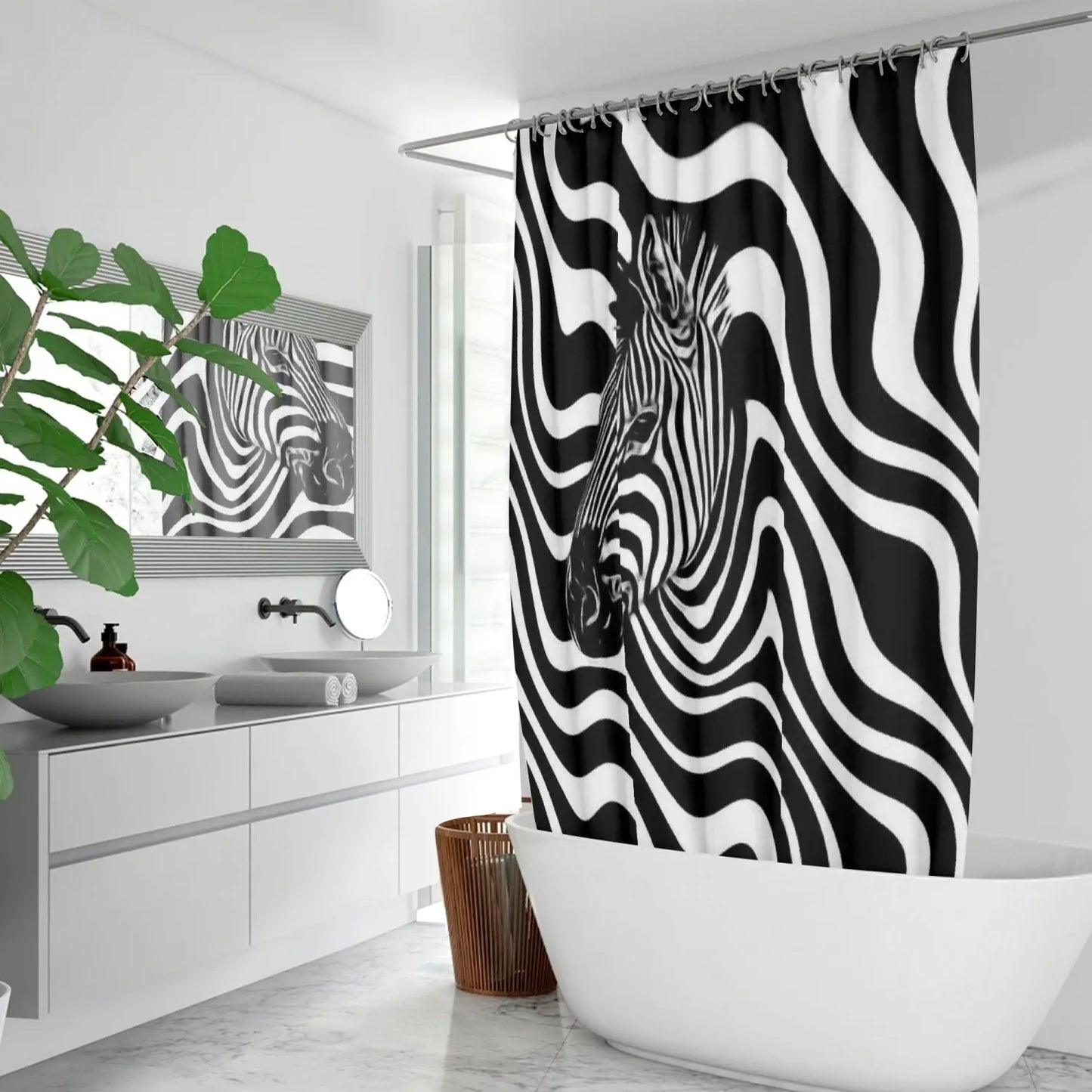 Quick-drying Shower Curtain Zebra Home-clothes-jewelry