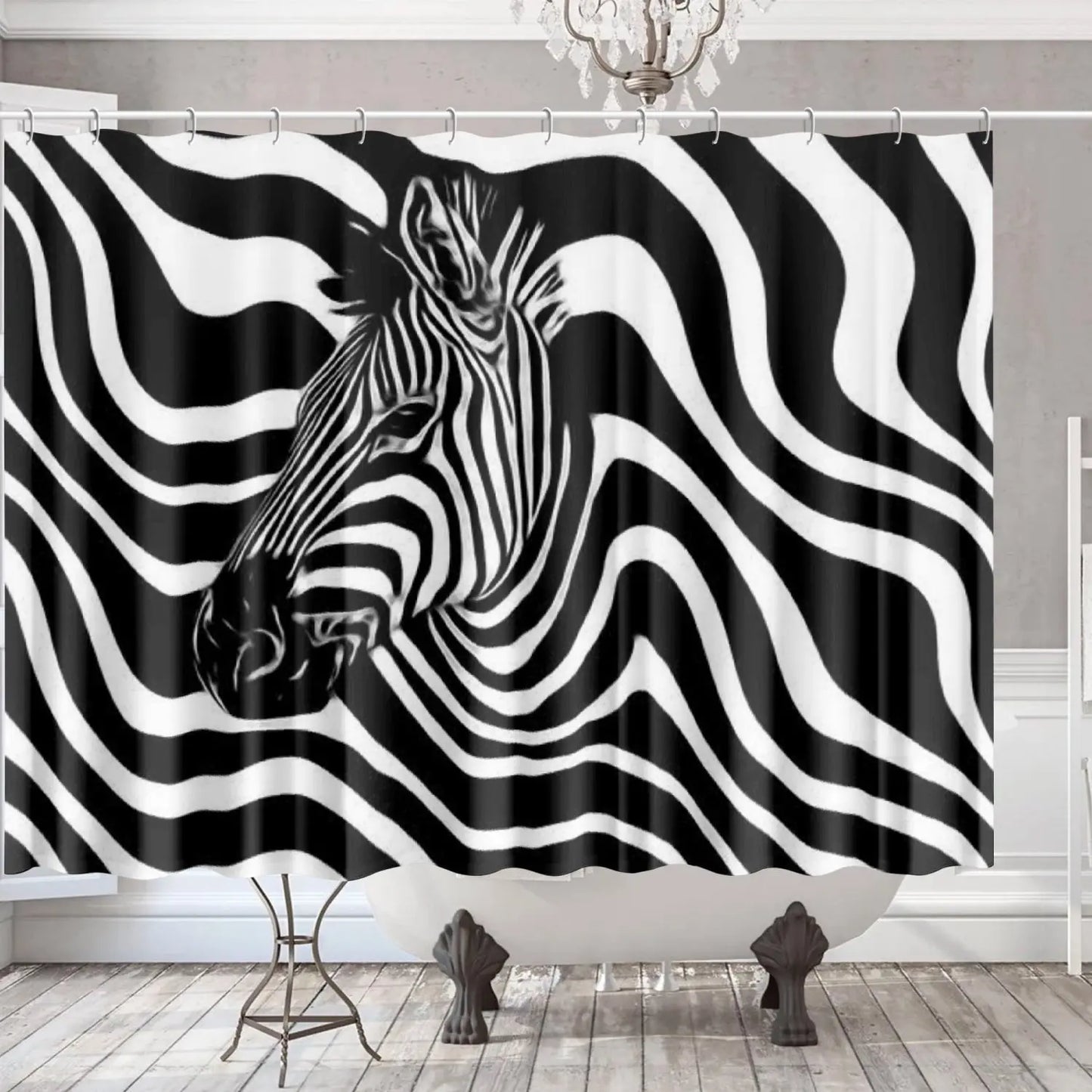 Quick-drying Shower Curtain Zebra Home-clothes-jewelry