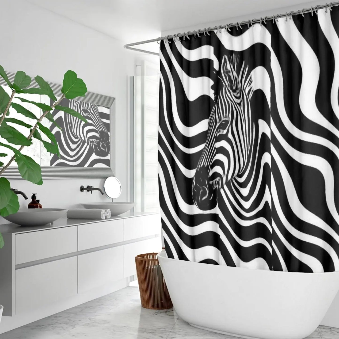 Quick-drying Shower Curtain Zebra Home-clothes-jewelry