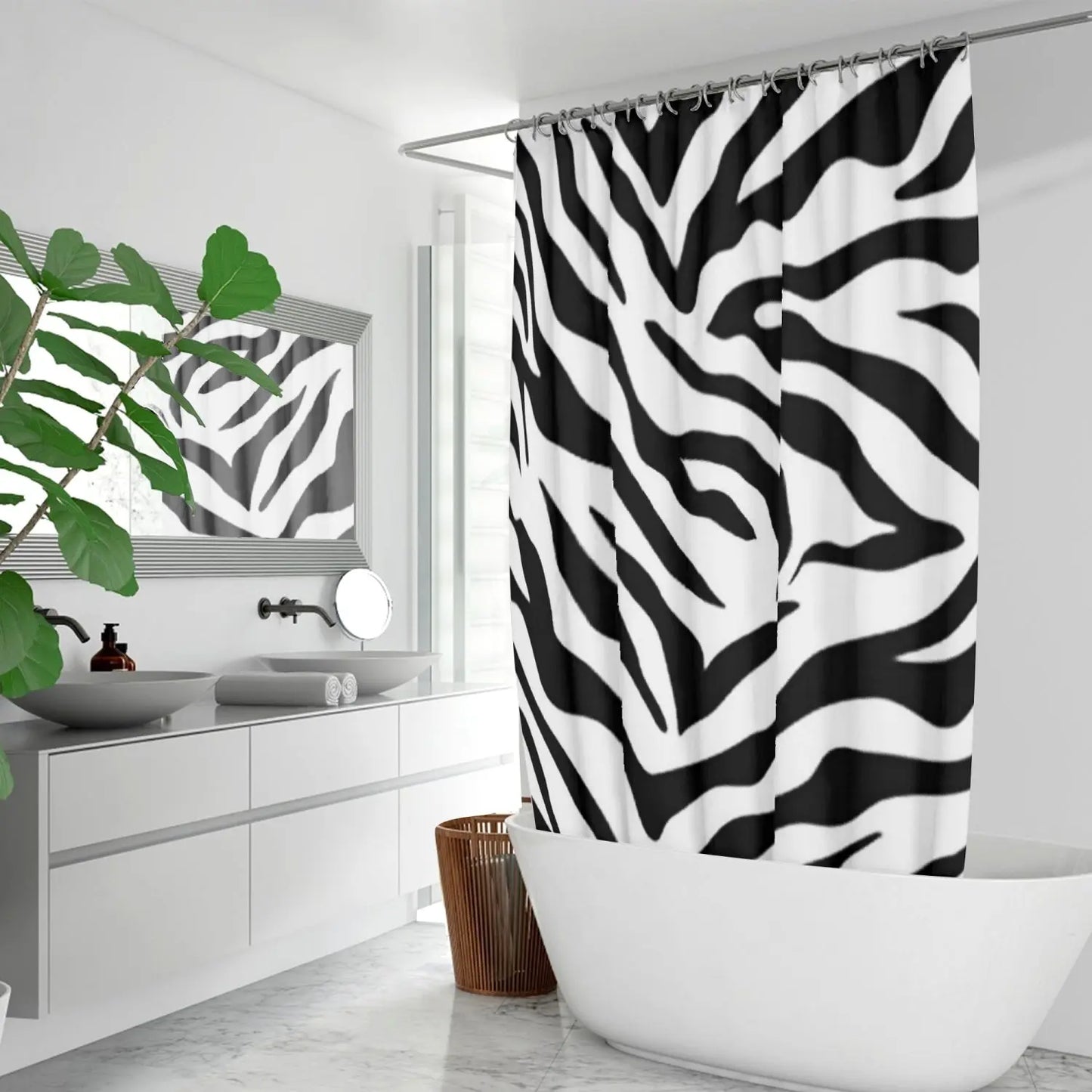 Quick-drying Shower Curtain Zebra Home-clothes-jewelry