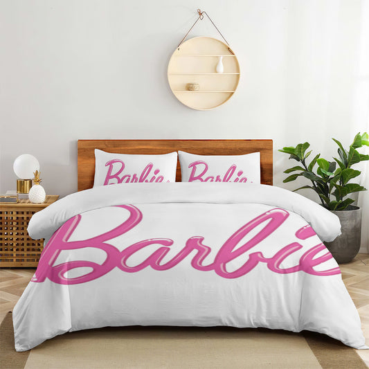 Quilt Cover Four-Piece Set (Double-Sided Printing) | Polyester - Barbie pink decoration Home-clothes-jewelry