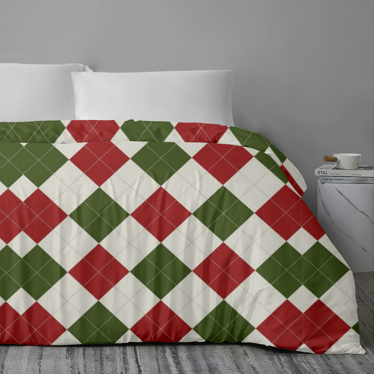 Quilt Cover Four-Piece Set (Double-Sided Printing) | Polyester, Christmas pattern Home-clothes-jewelry