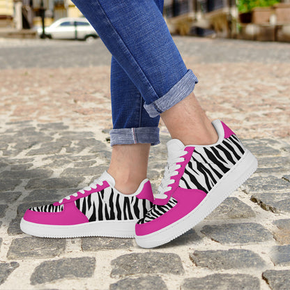 Low Top Unisex Sneakers Tiger decoration with pink