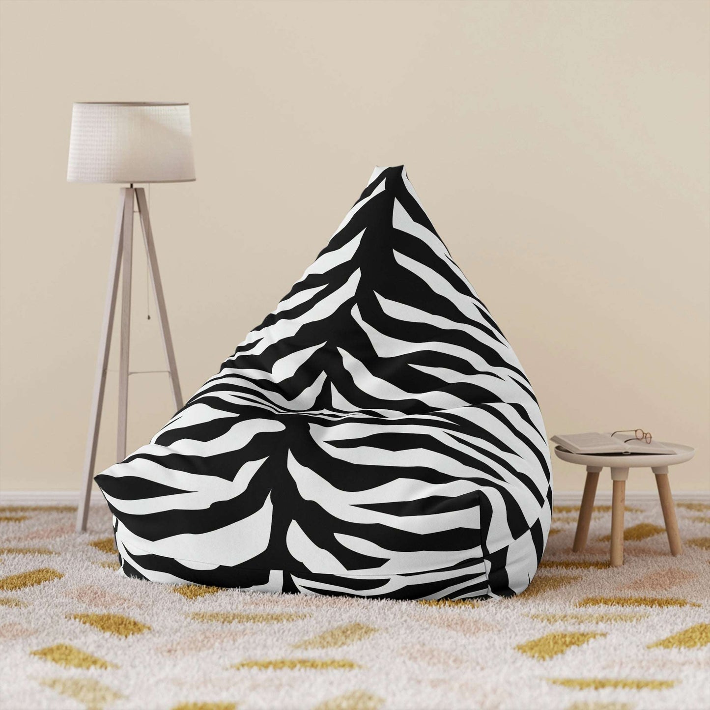 Roaring Style: Unleash Your Home's Wild Side with a Tiger-Print Bean Bag Chair Cover Home-clothes-jewelry