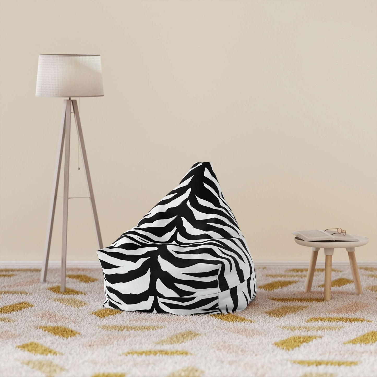 Roaring Style: Unleash Your Home's Wild Side with a Tiger-Print Bean Bag Chair Cover Home-clothes-jewelry