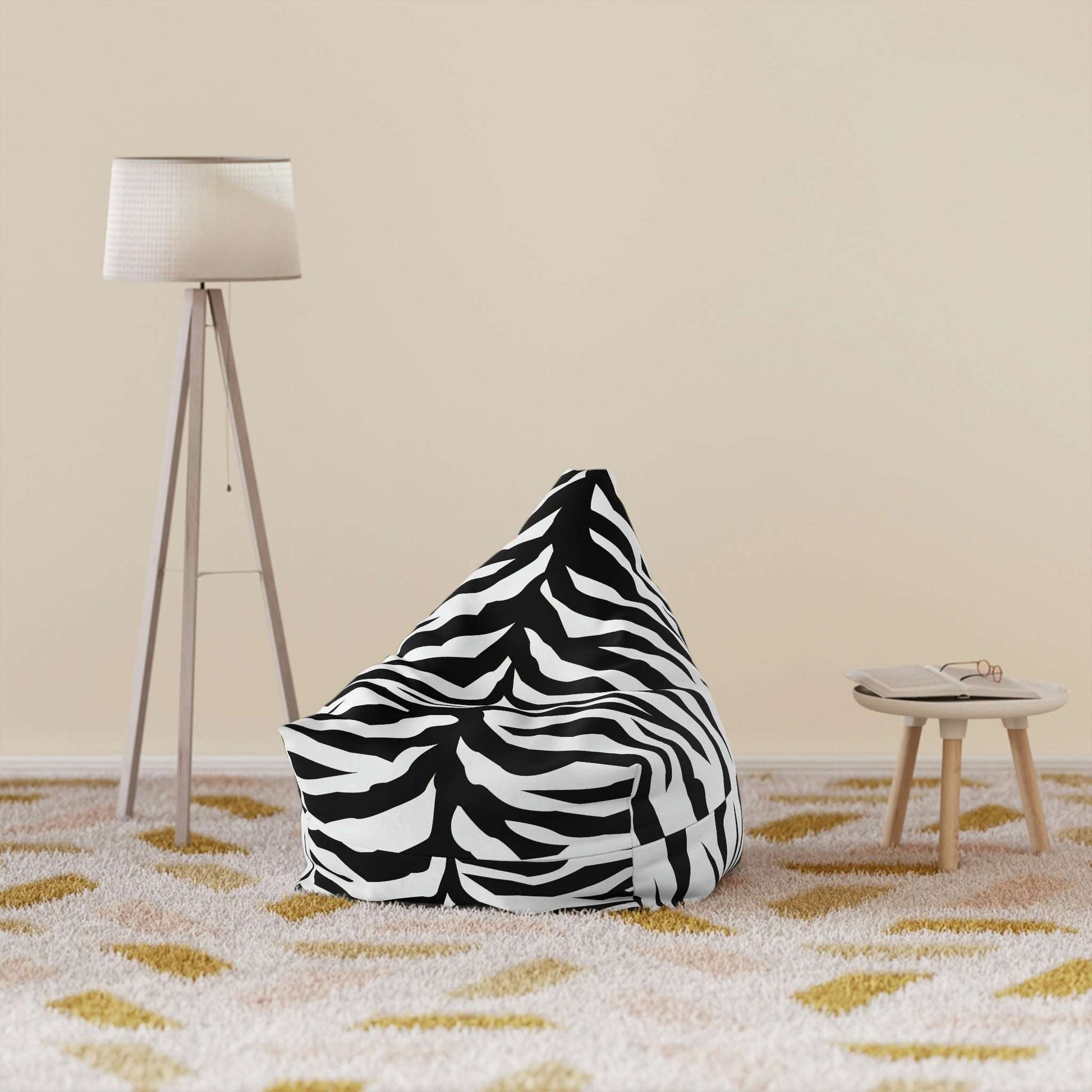 Roaring Style: Unleash Your Home's Wild Side with a Tiger-Print Bean Bag Chair Cover Home-clothes-jewelry