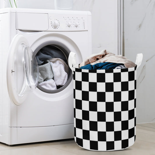 Round Laundry Basket Black and White Home-clothes-jewelry