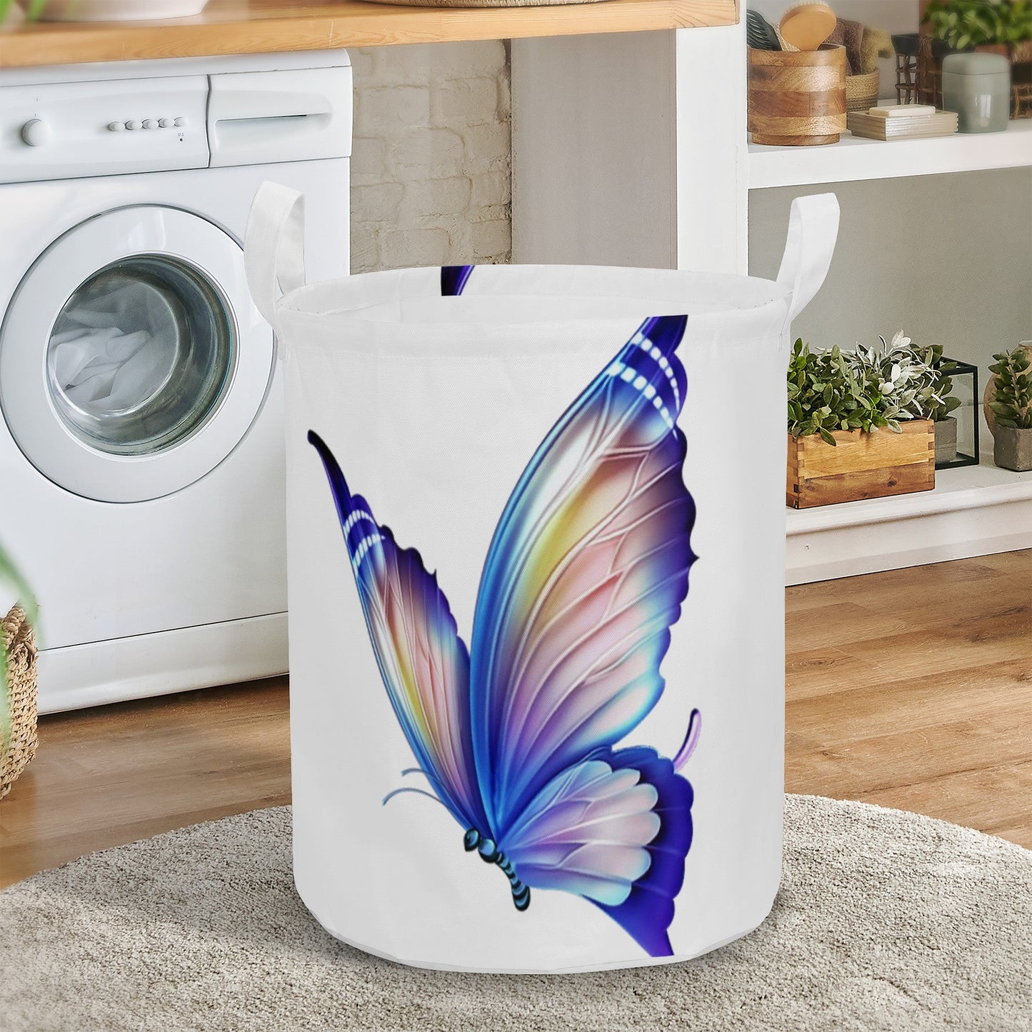 Round Laundry Basket Butterfly Home-clothes-jewelry