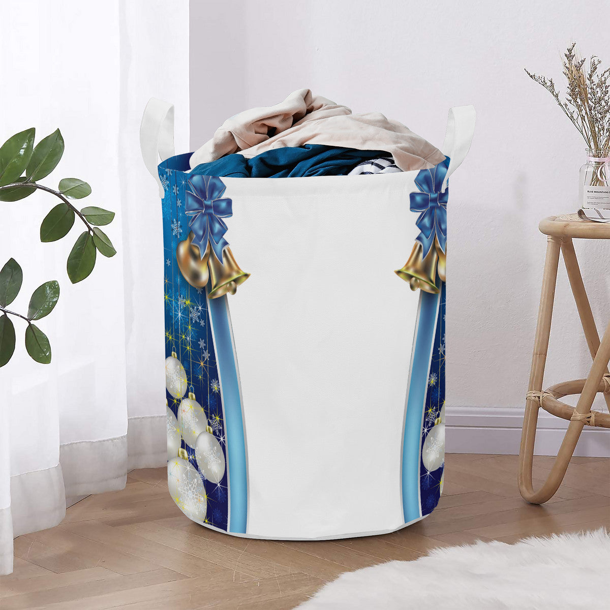 Round Laundry Basket Christmas Bells Home-clothes-jewelry